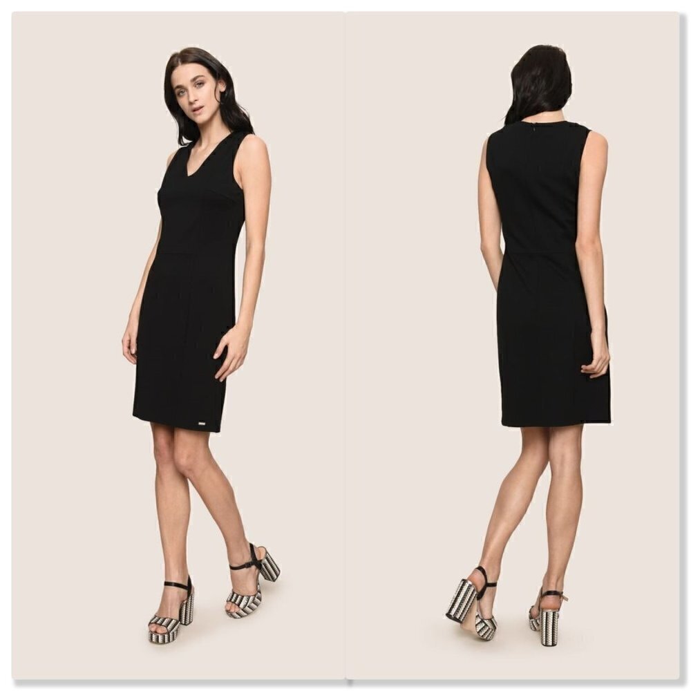 NEW Armani Exchance SEAMED V-NECK SHEATH Sz  XL